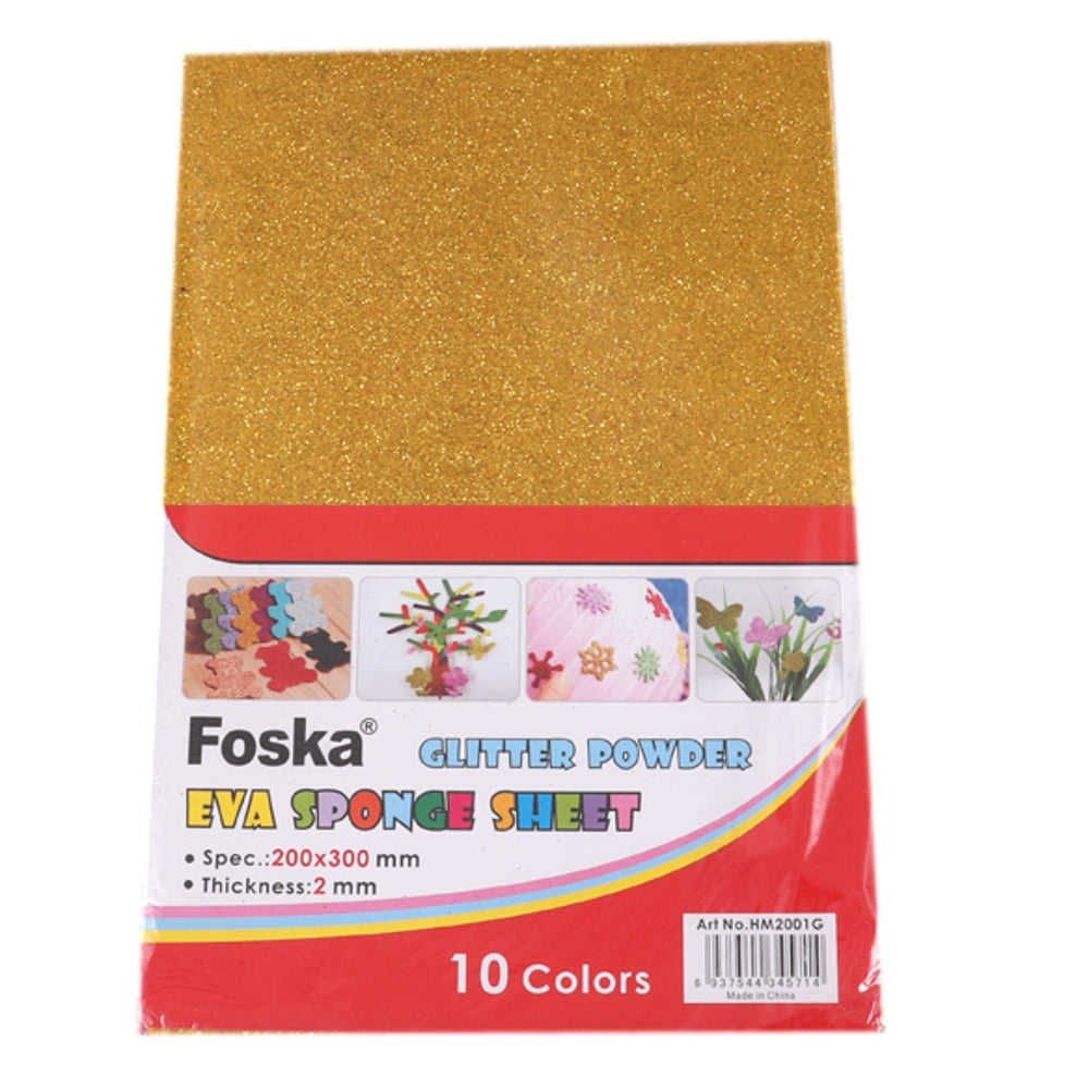 Pack of 50 20 x 30cm Glitter Eva Sponge Paper