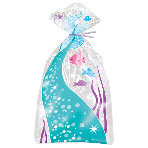 Pack of 20 Mermaid Cellophane Bags, 5"x11"