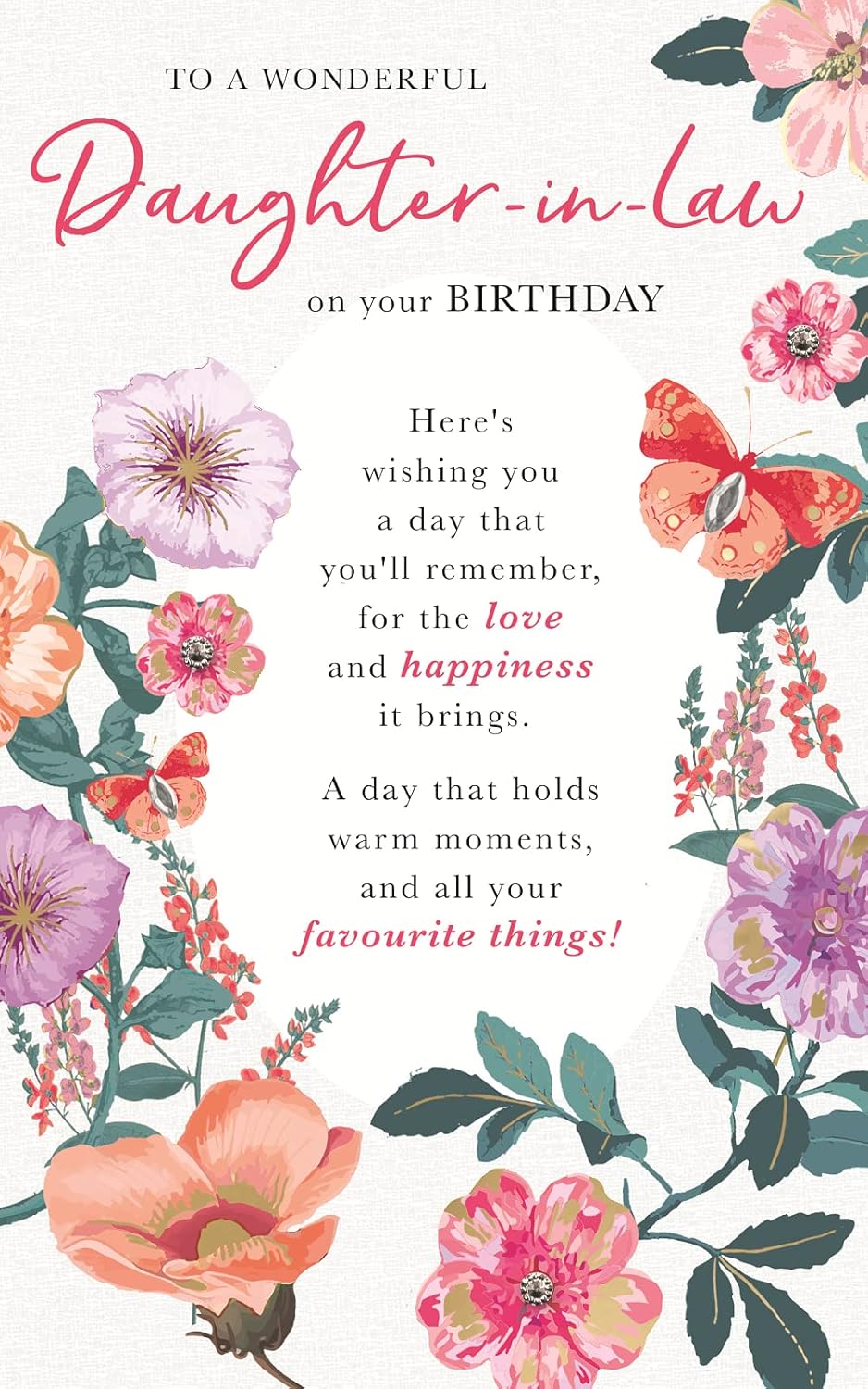 Embellished Wonderful Daughter-in-Law Birthday Card