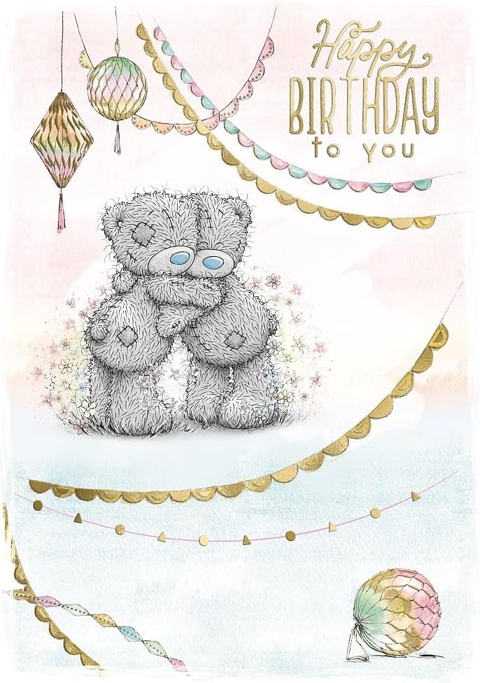 Bear And Balloons Birthday Card