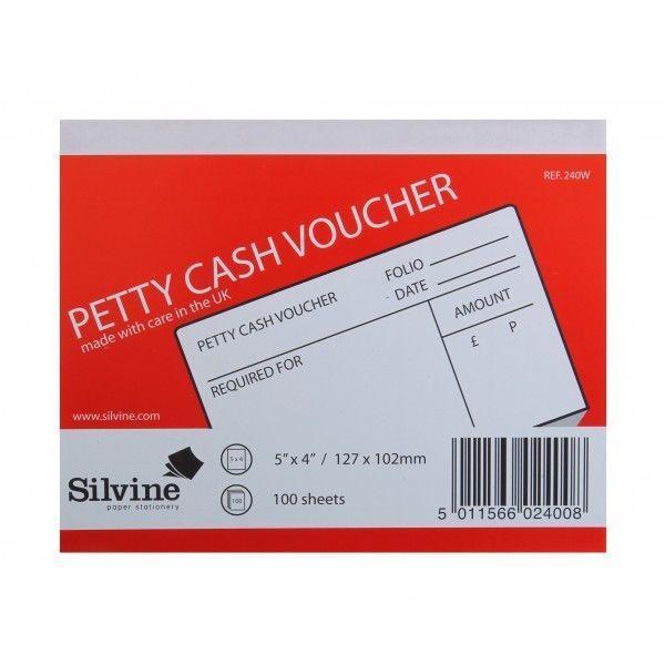 Silvine Petty Cash Voucher 100 Sheets