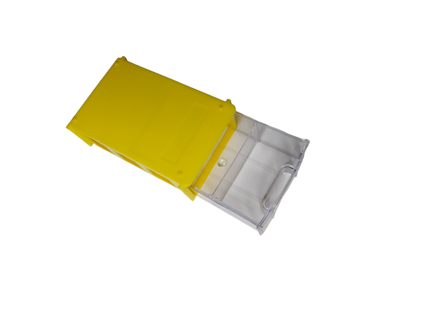 Yellow Stackable Plastic Storage Drawers L150xW92xH44mm with Removable Compartments