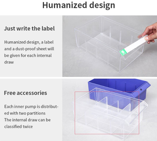 Clear 100 Drawers Parts Cabinet Storage Unit