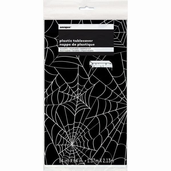 Spider Web Rectangular Plastic Table Cover, 54"x84"