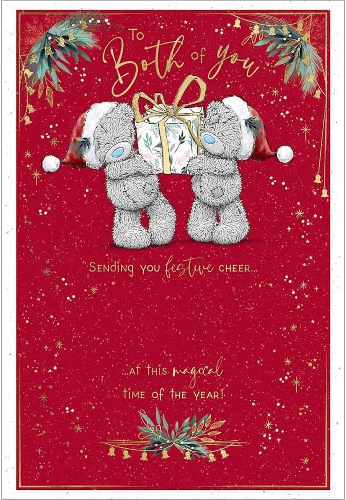 Bears Holding Gift To Both Of You Christmas Card