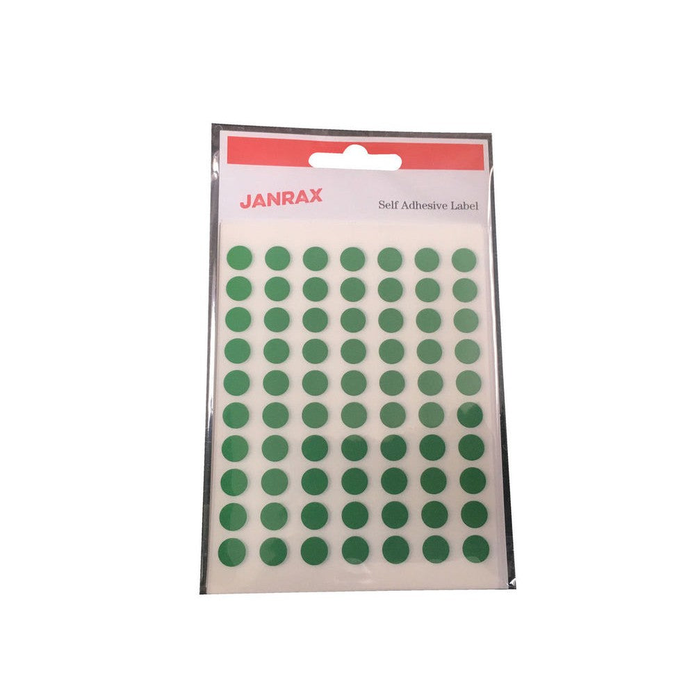 Pack of 2800 Green 8mm Round Labels - Stickers