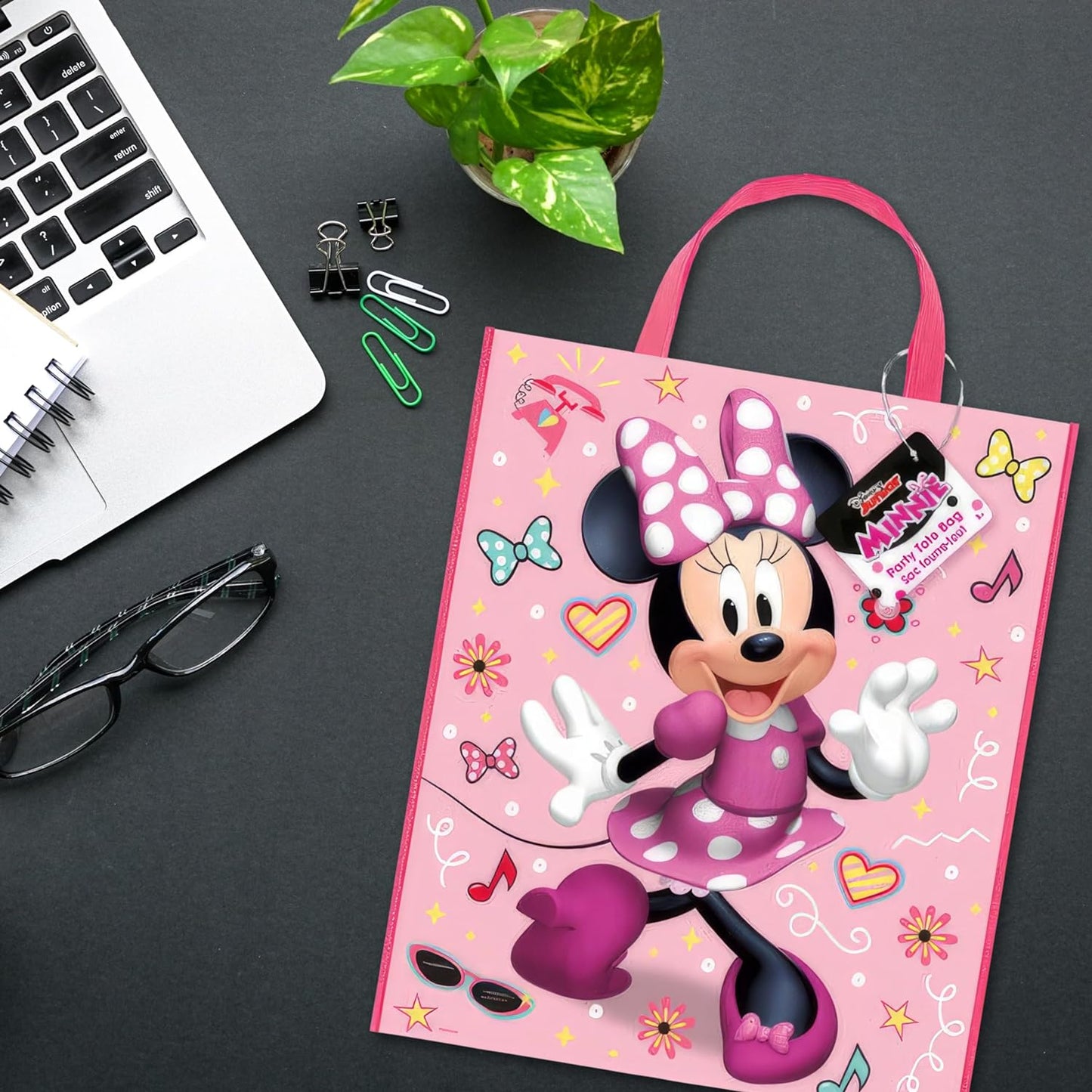 Disney Iconic Minnie Mouse Party Gift Tote Bag 13" x 11"