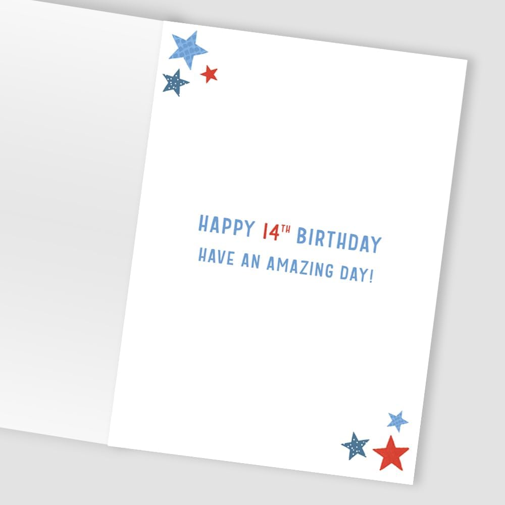 Contemporary Sparkly Space Adventure! Boy 14th Birthday Card