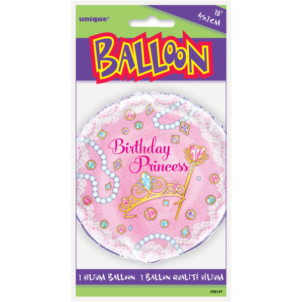 Pink Princess Round Foil Balloon 18"