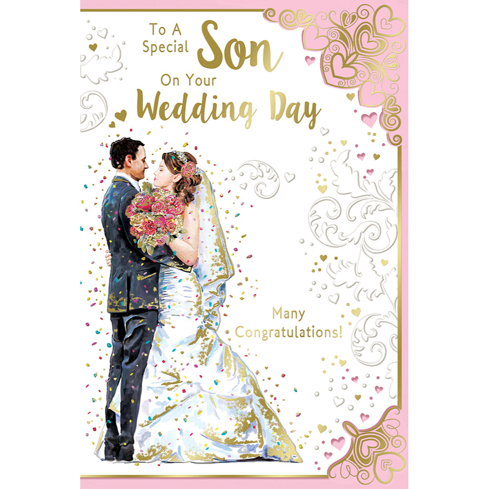 To a Special Son On Your Wedding Day Many Congratulations Celebrity Style Greeting Card