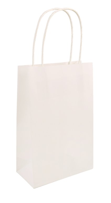 Pack of 6 White Paper Party Bags with Handles
