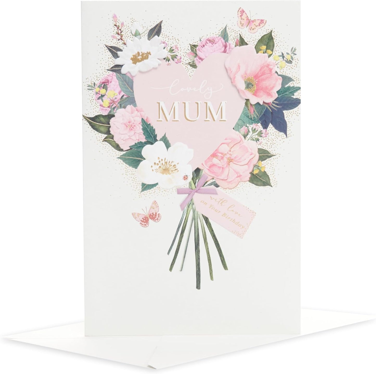 Pink Floral Design Mum Birthday Card