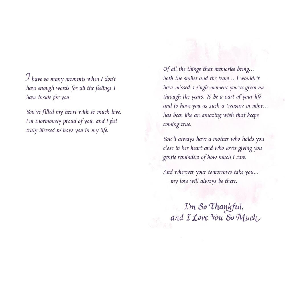 For You My Daughter Sentimental Verses Keepsake Greeting Card