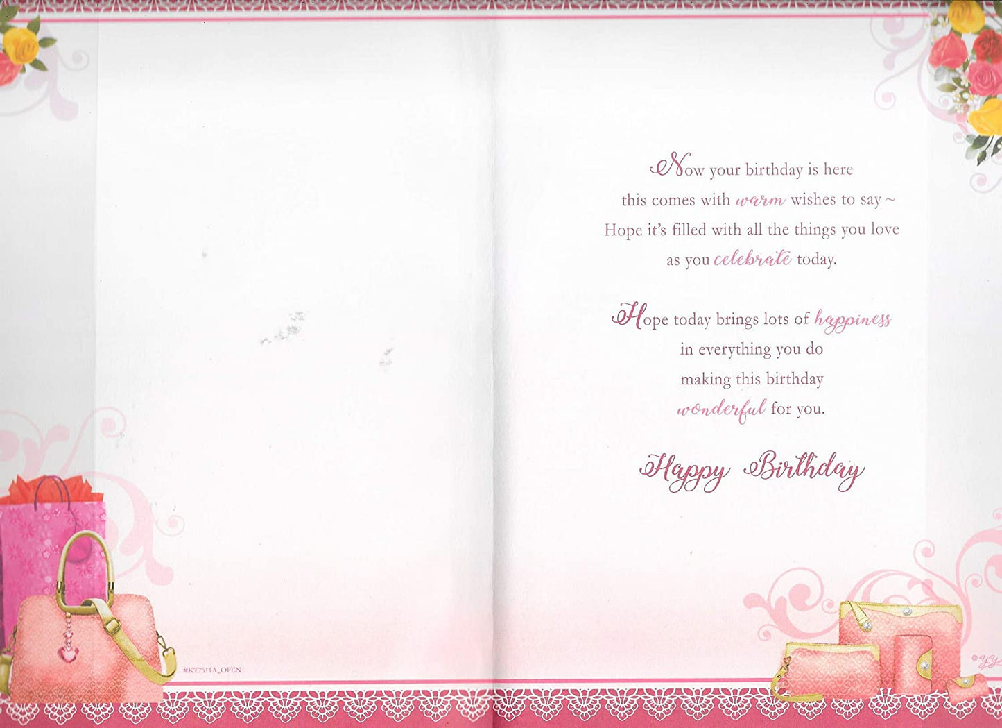 Happy Birthday Open Female Keepsake Treasures Greeting Card