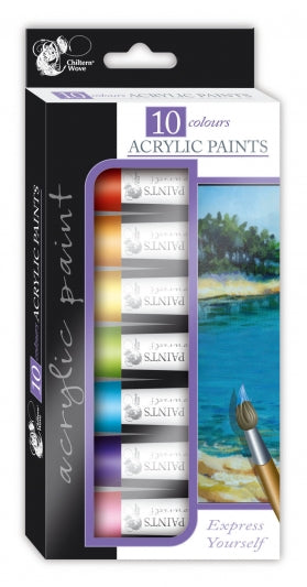 Pack of 10 Colours Acrylic Paints