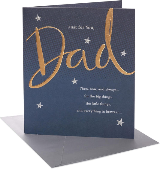 Lettering with Stars Design Dad Birthday Card