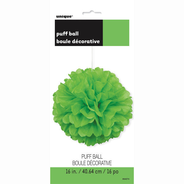 Lime Green Solid 16" Hanging Tissue Pom Pom