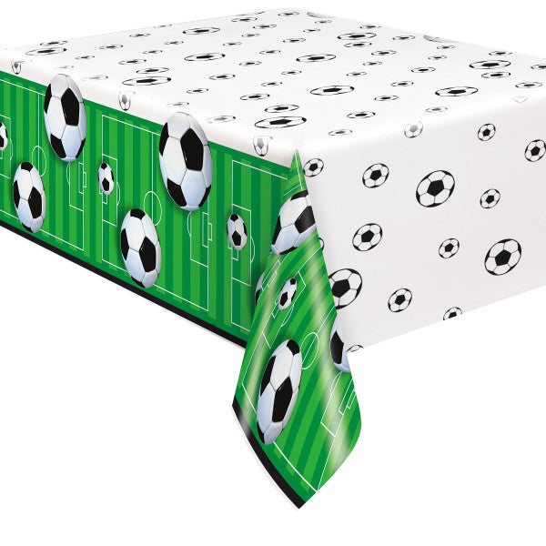 3D Football Soccer Rectangular Plastic Table Cover 54" x 84"