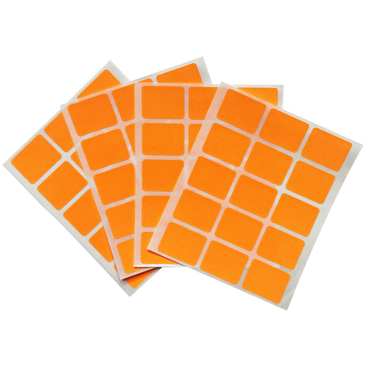 Pack of 600 Fluorescent Orange 19x25mm Rectangular Labels - Adhesive Stickers