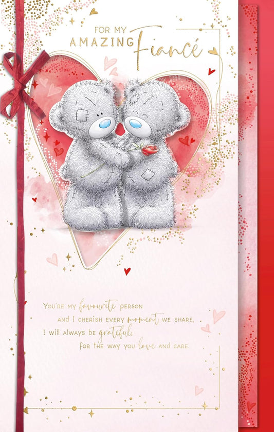 Bears Stood With Rose Fiancé Valentine's Day Card