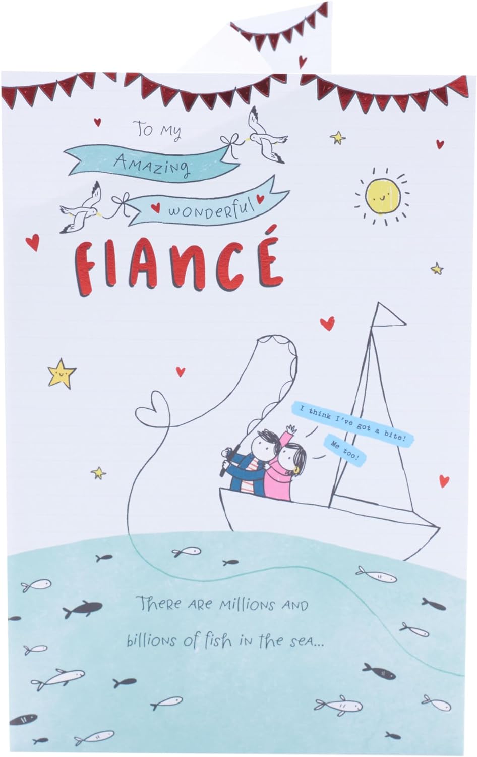 Cute Sketch Design Fiancé Valentine's Day Card