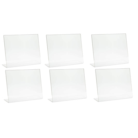 Pack of 6 A5 Horizontal L-Shape Transparent Acrylic Label Sign Holder