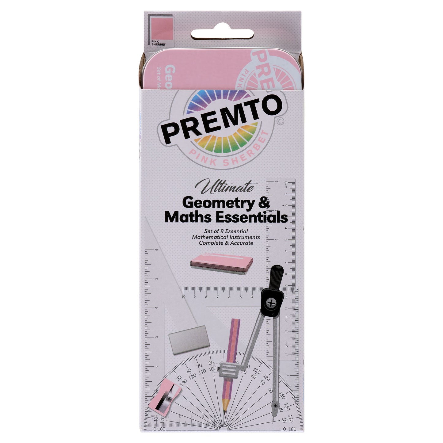 9 piece Pink Sherbet Maths Set By Premto