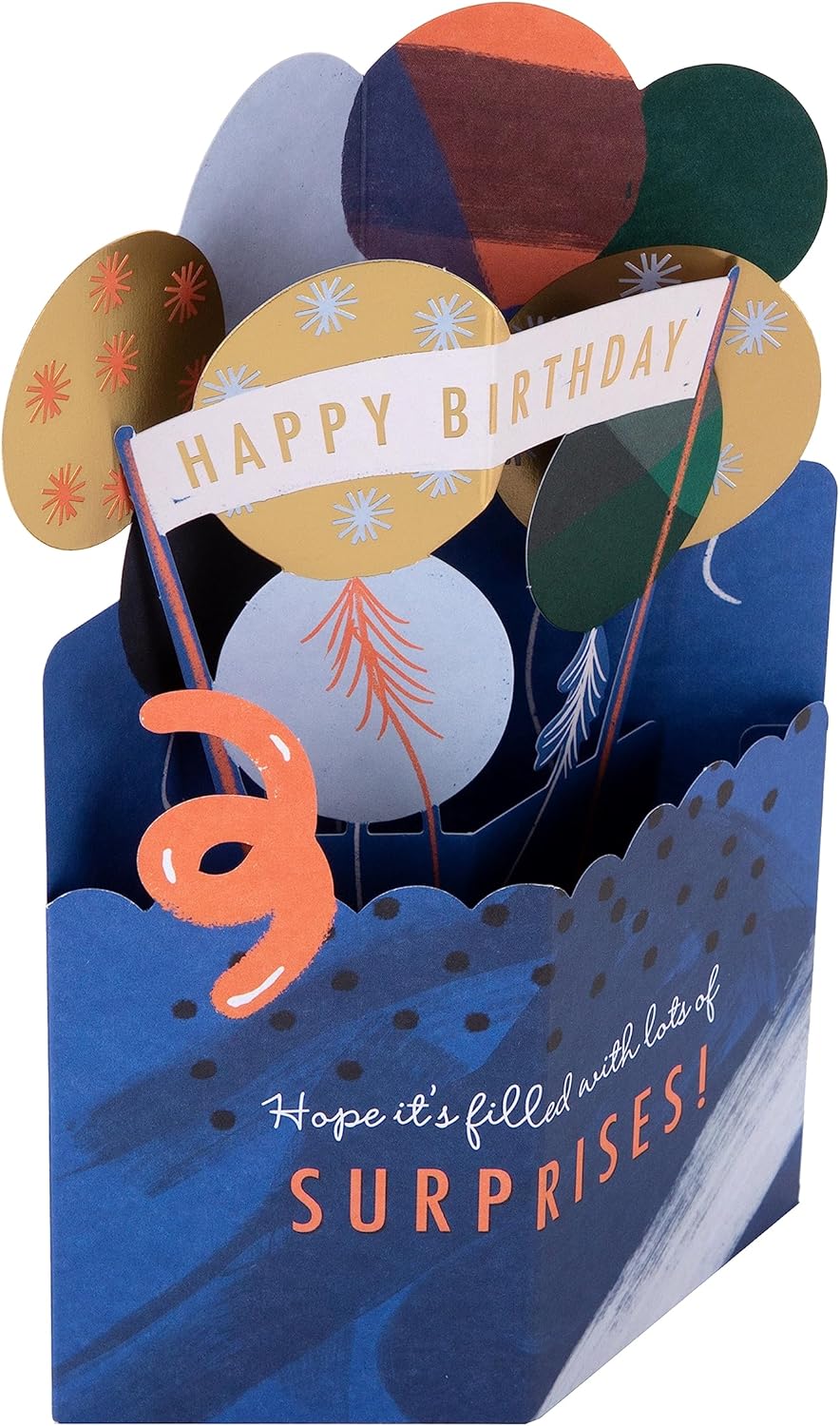 Classic 3D Pop-Up Balloons Design Birthday Card