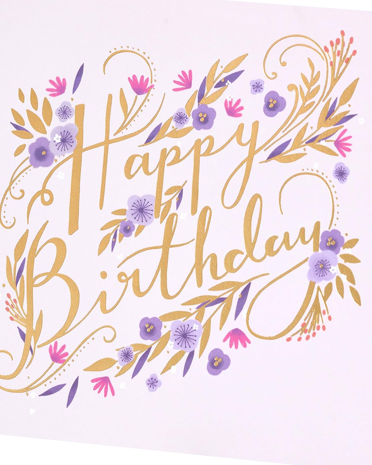 Pink & Gold Design Birthday Card