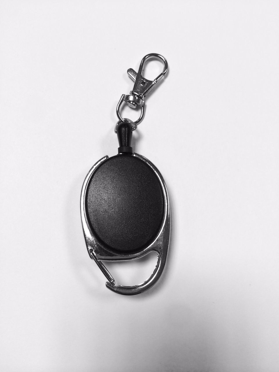 Black Retractable Key Reel with Carabiner