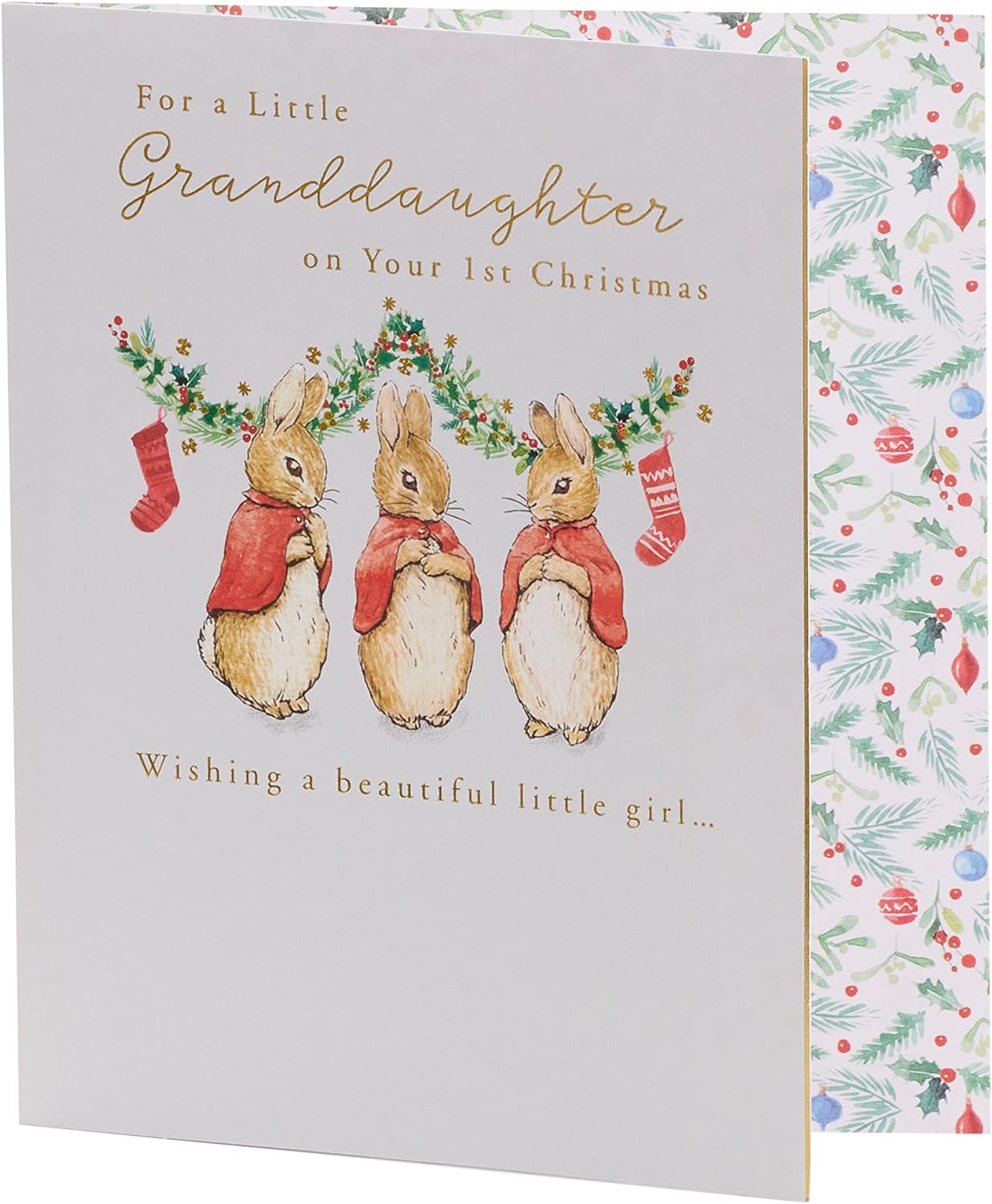 Sweet Peter Rabbit Design Granddaughters 1st Christmas Card