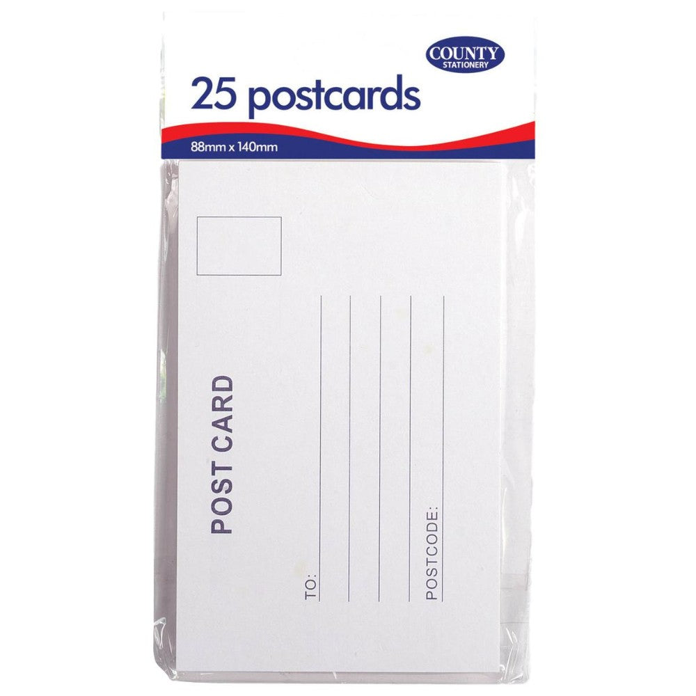 Pack of 25 White Postcards