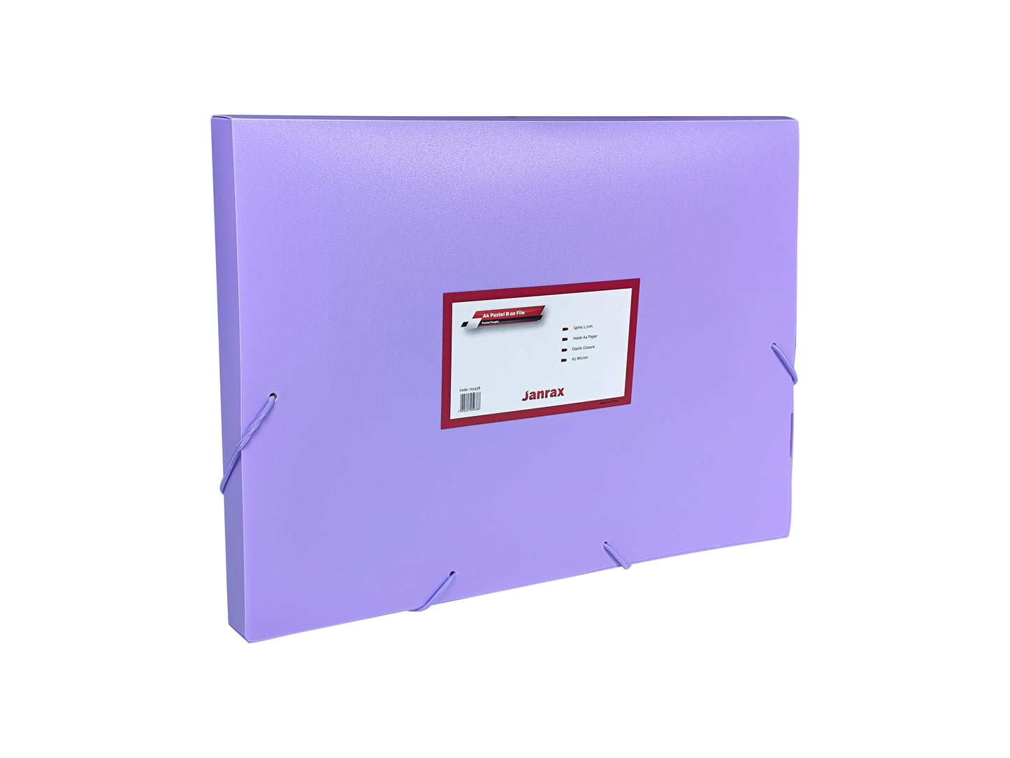 Pack 5 Pastel Purple A4 Elastic Closure Box Files