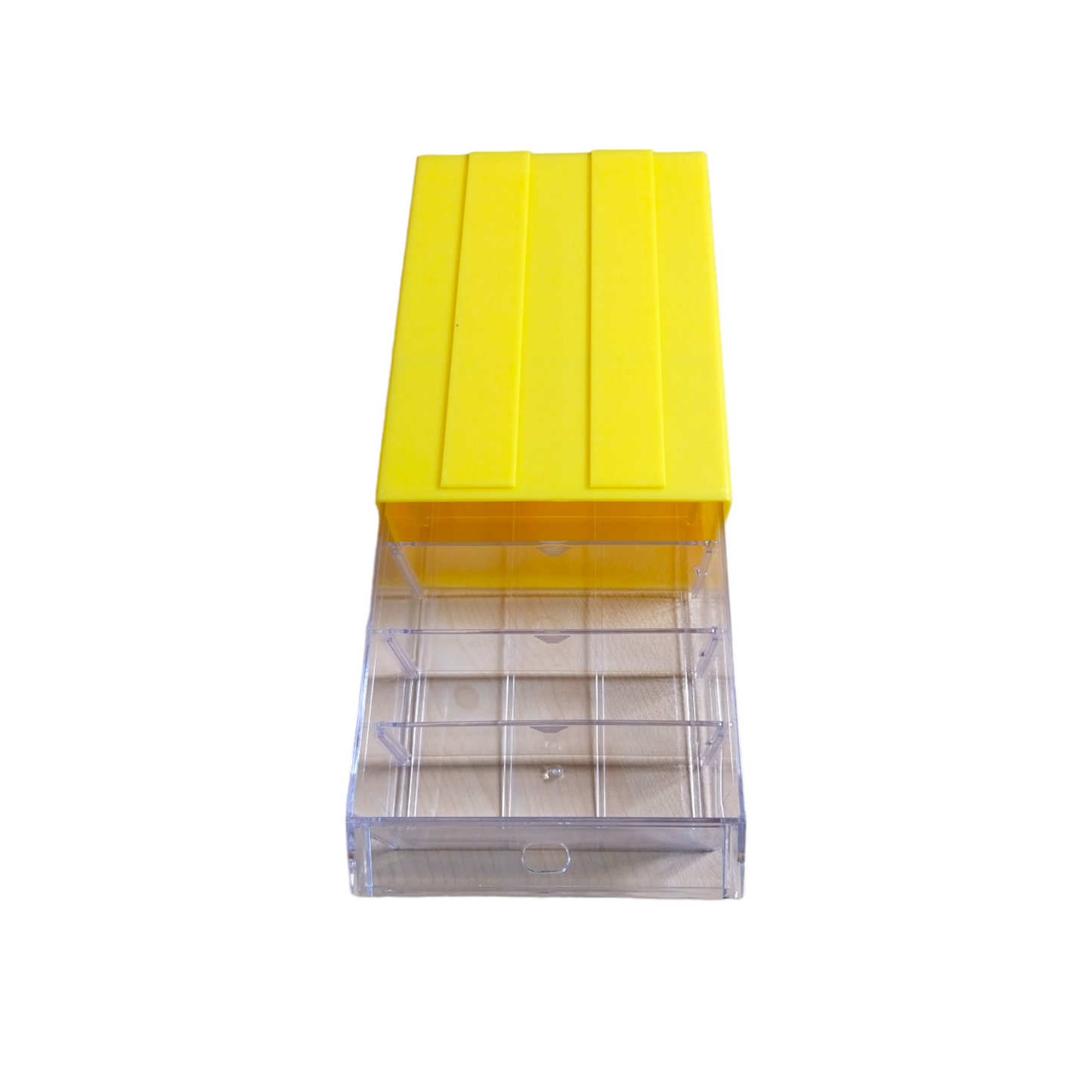 Yellow Stackable Plastic Storage Drawers L203xW135xH79mm with Removable Compartments