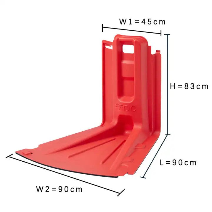 Outer Curved Flood Control Barrier Baffle 90 x 45 x 83cm