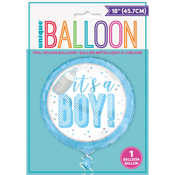 Blue It’s a Boy Round Foil Balloon 18"