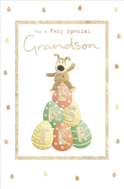 A Very Special Grandson Boofle Sitting on Eggs Easter Card