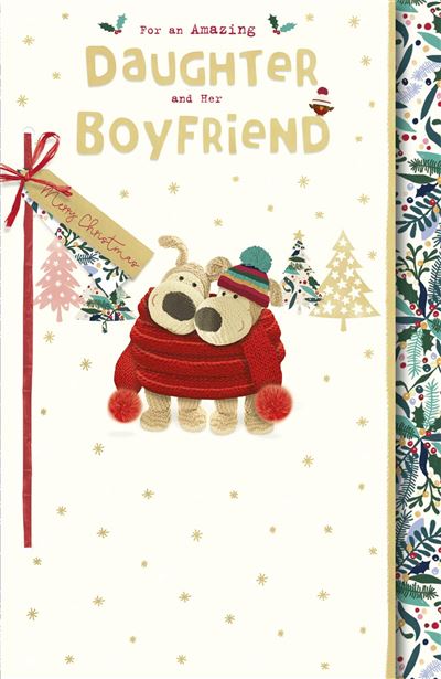 Boofle Wrapped in Scalf Daughter & Boyfriend Christmas Card