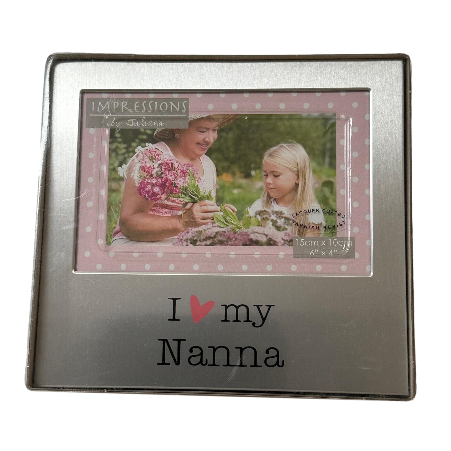 I Love My Nanna Brushed Aluminium 4" x 6" Photo Picture Frame