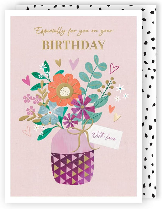 Contemporary Pretty Purple Posies! Birthday Card