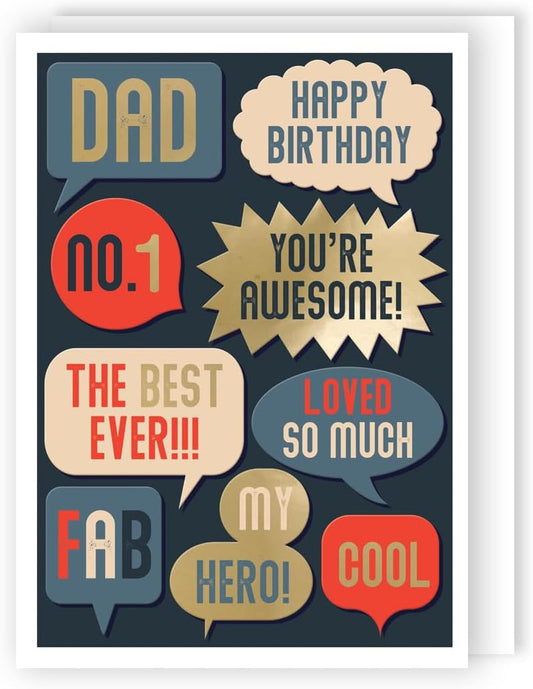 Contemporary Dad-Tastic Fun! Happy Birthday Card