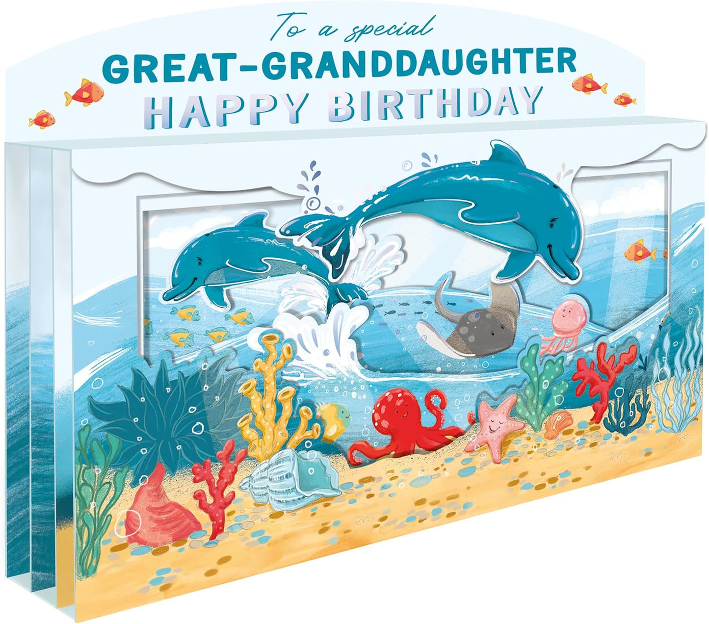 Spectacular 3D Under The Sea Great-Granddaughter Birthday Card