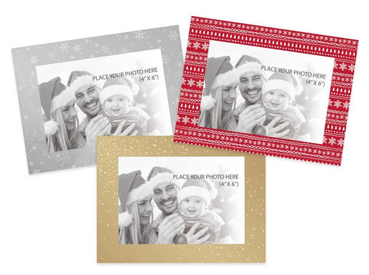 Single Pack of 6 Christmas Photo Frame Cards