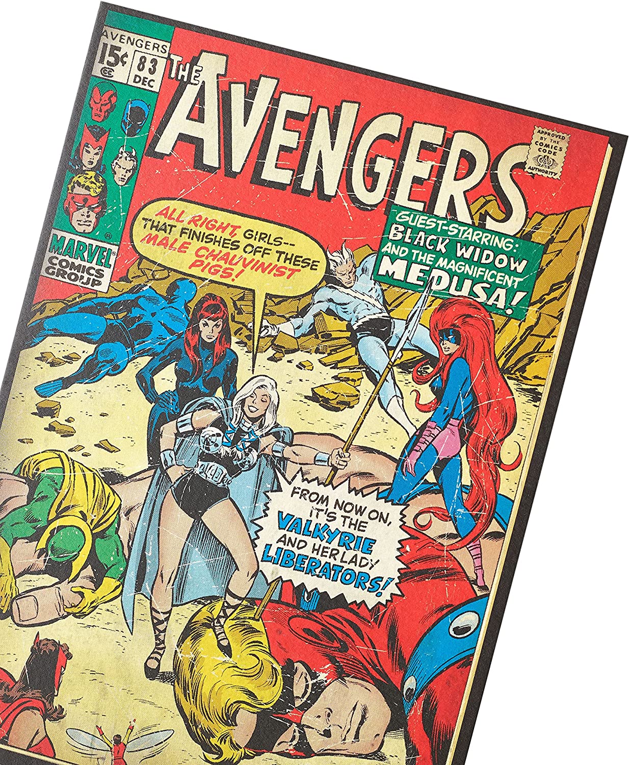 Avengers Vintage Comic Book Blank Birthday Card