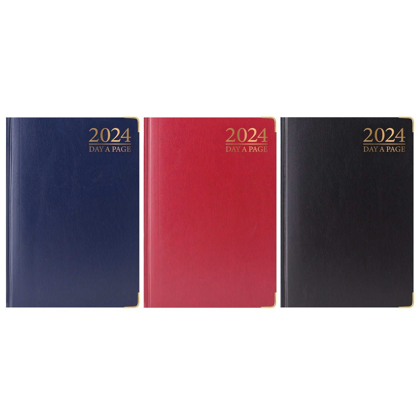 Single 2024 A5 Day Per Page Split Sat/Sun Padded Casebound Value Diary