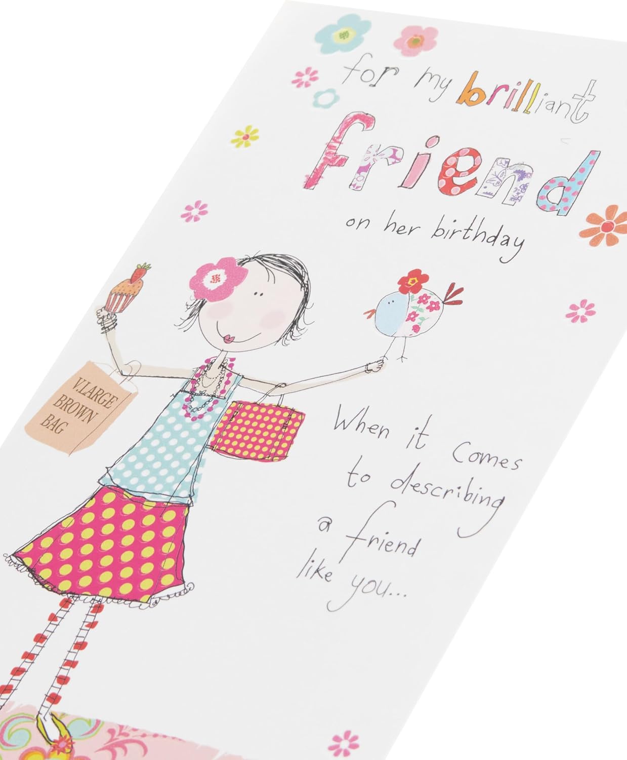 Ruby with Bird Design Friend Birthday Card