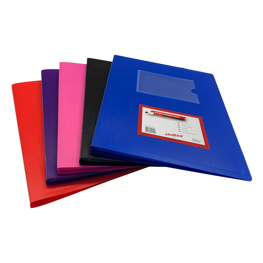 A5 Black Flexible Cover 20 Pocket Display Book