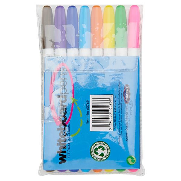 Pack of 8 Assorted Dry Wipe White Board Markers by Pro:scribe