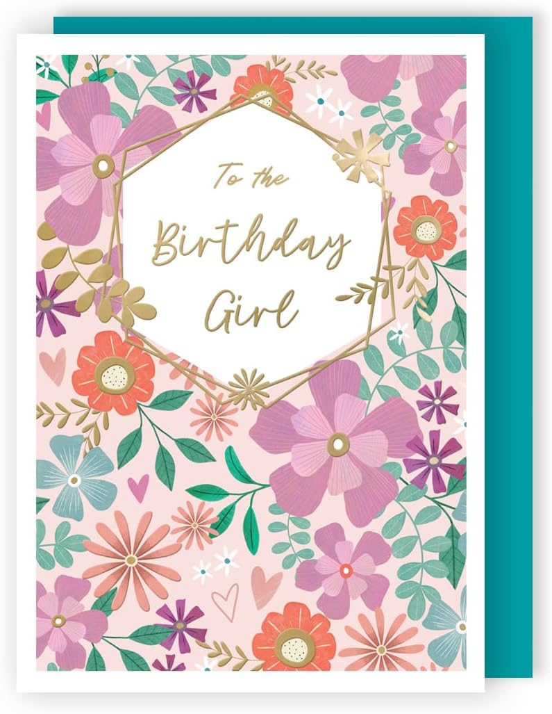 Contemporary Girl Pretty Petals! Birthday Card