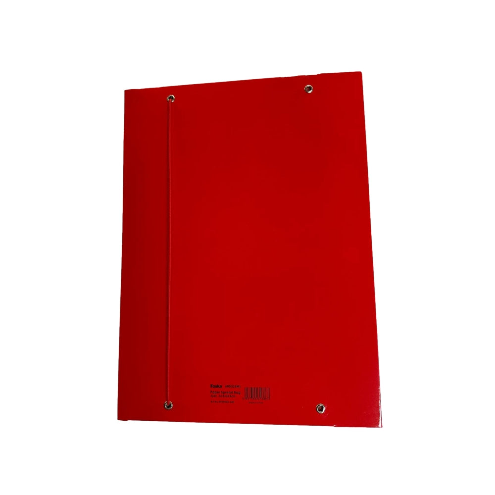 Red Laminated Card 3 Flap Folder with Elastic Closure 600gsm